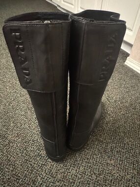 Prada | Shoes | Prada Sport Black Leather Boots | Poshmark